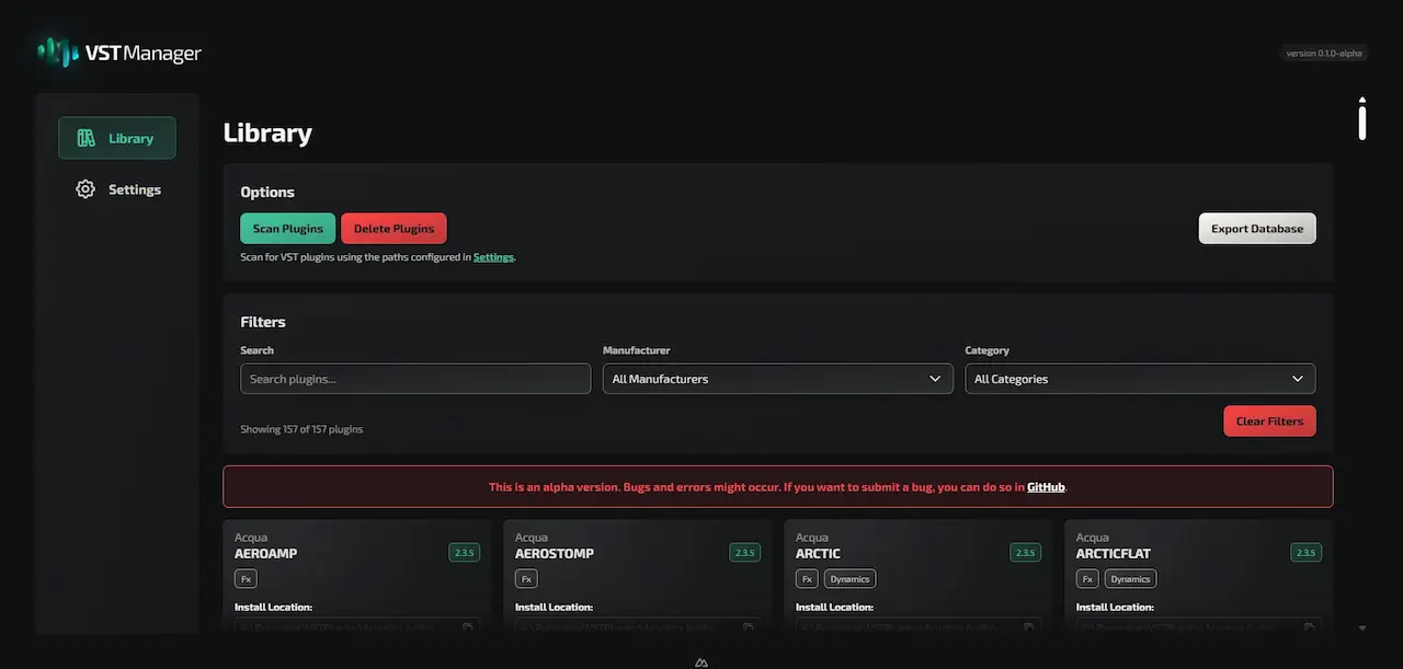 VST Manager Screenshot